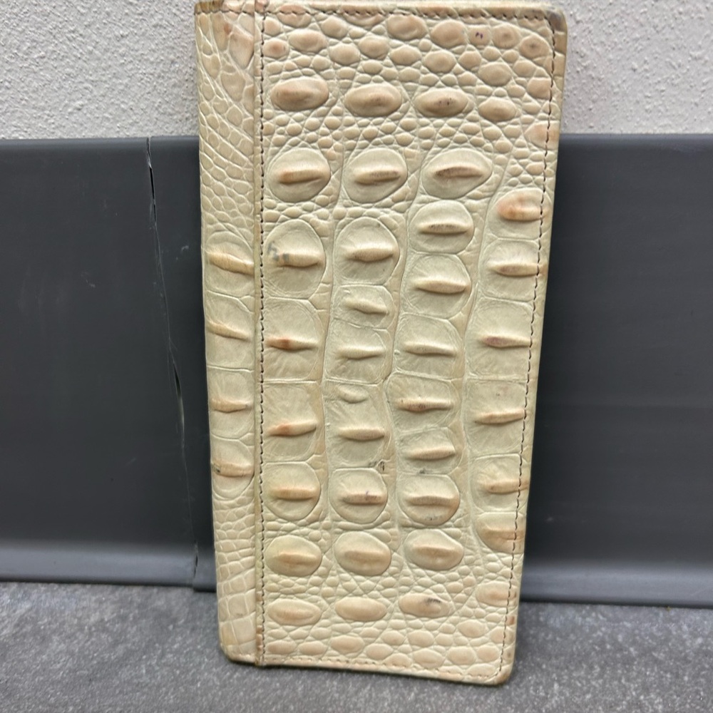Cream Alligator Brahmin Wallet Used